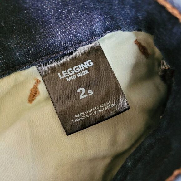 Express Jeans Legging Jegging 2 SHORT Midrise Blue Dark Wash Skinny Womens 2 - Picture 10 of 12